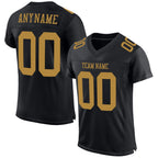Custom Black Old Gold Mesh Authentic Football Jersey photo 1