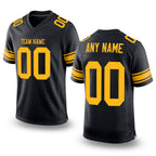 Custom Black Gold Mesh Authentic Football Jersey