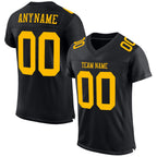 Custom Black Gold Mesh Authentic Football Jersey photo 1