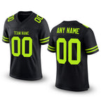 Custom Black Neon Green Mesh Authentic Football Jersey