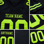 Custom Black Neon Green Mesh Authentic Football Jersey detail