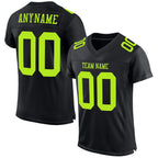 Custom Black Neon Green Mesh Authentic Football Jersey photo 1