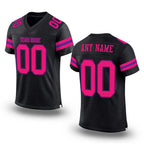 Custom Black Hot Pink-Purple Mesh Authentic Football Jersey