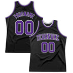 Custom Black Purple-Gray Authentic Throwback Basketball Jersey photo 1
