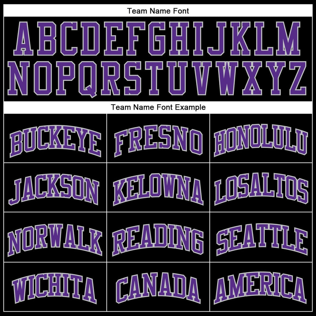 Custom Black Purple-Gray Authentic Throwback Basketball Jersey photo 2