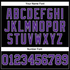 Custom Black Purple-Gray Authentic Throwback Basketball Jersey photo 3