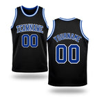 Custom Black Royal-White Authentic Throwback Basketball Jersey