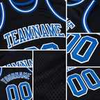 Custom Black Royal-White Authentic Throwback Basketball Jersey detail