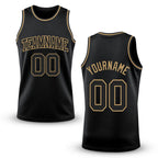 Custom Black Black-Old Gold Authentic Throwback Basketball Jersey