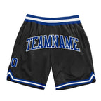 Custom Black Royal-White Authentic Throwback Basketball Shorts photo 1