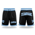 Custom Black Light Blue-White Authentic Throwback Basketball Shorts