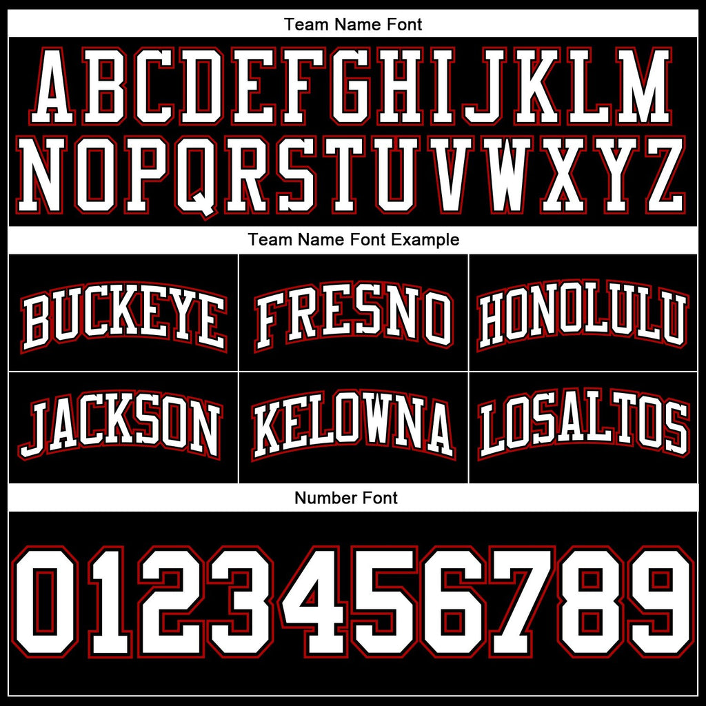 Custom Black White-Red Authentic Throwback Basketball Shorts photo 2