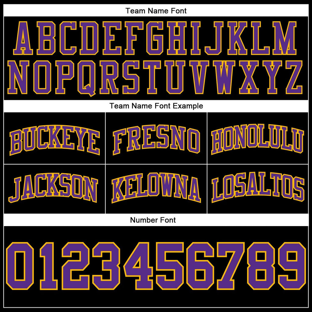Custom Black Purple-Gold Authentic Throwback Basketball Shorts photo 2