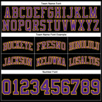 Custom Black Purple-Gold Authentic Throwback Basketball Shorts photo 2