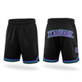 Custom Black Purple-Teal Authentic Throwback Basketball Shorts