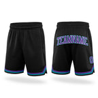 Custom Black Purple-Teal Authentic Throwback Basketball Shorts