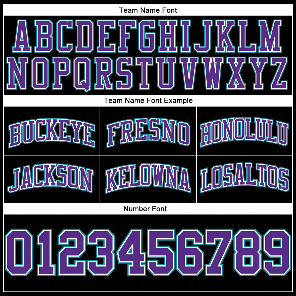 Custom Black Purple-Teal Authentic Throwback Basketball Shorts photo 2