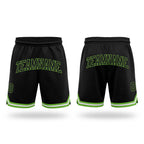 Custom Black Black-Neon Green Authentic Throwback Basketball Shorts