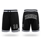 Custom Black Black-White Authentic Throwback Basketball Shorts