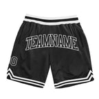 Custom Black Black-White Authentic Throwback Basketball Shorts photo 1
