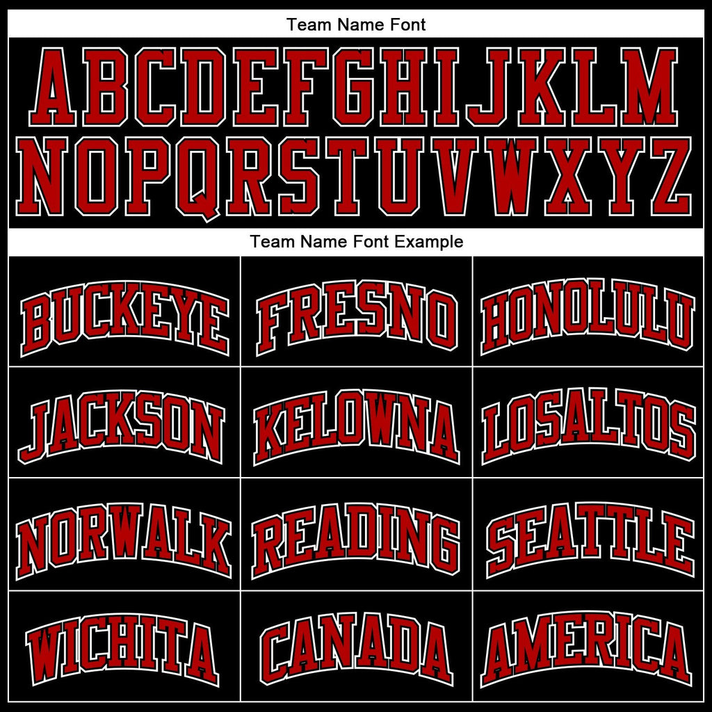 Custom Black Red-White Authentic Throwback Basketball Jersey photo 2