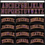 Custom Black Gold Pinstripe Purple-Gold Authentic Basketball Jersey photo 2