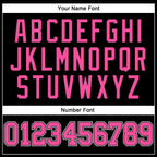 Custom Black Pink Pinstripe Pink-Black Authentic Basketball Jersey photo 3