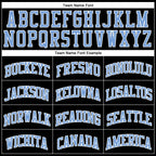Custom Black Light Blue Pinstripe Light Blue-White Authentic Basketball Jersey photo 2