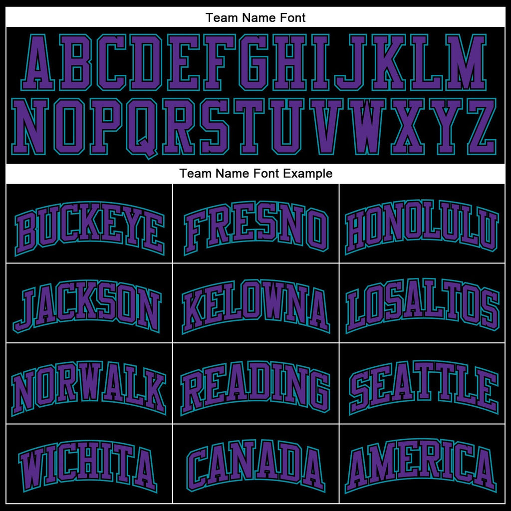 Custom Black Teal Pinstripe Purple-Teal Authentic Basketball Jersey photo 2