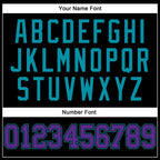 Custom Black Teal Pinstripe Purple-Teal Authentic Basketball Jersey photo 3