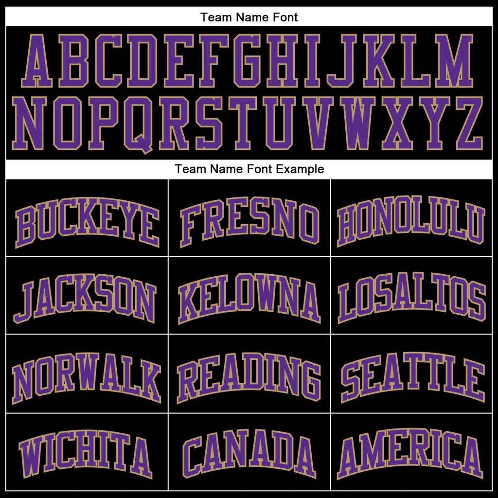 Custom Black Old Gold Pinstripe Purple-Old Gold Authentic Basketball Jersey photo 2