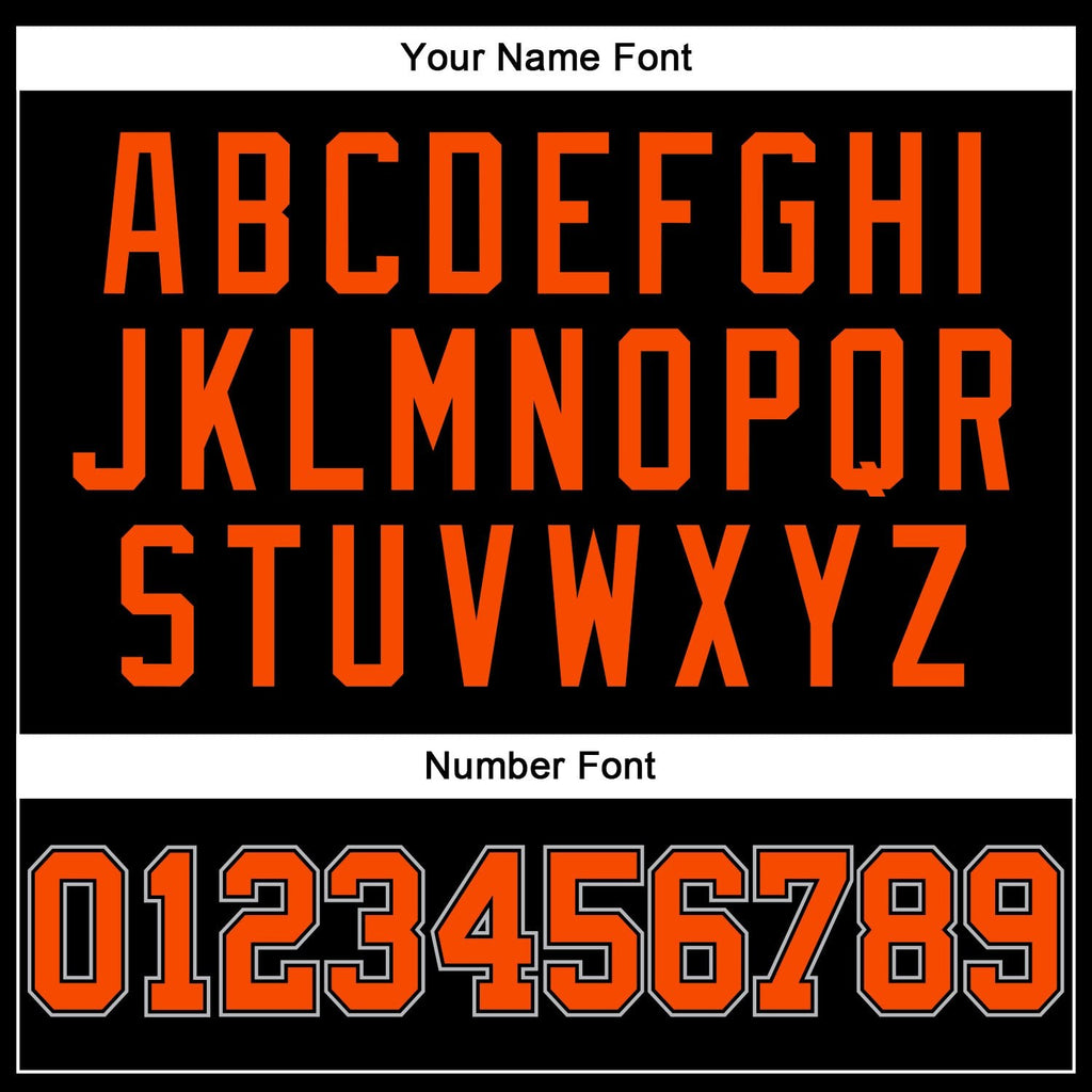Custom Black Gray Pinstripe Orange-Gray Authentic Basketball Jersey photo 3