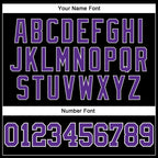 Custom Black White Pinstripe Purple-White Authentic Basketball Jersey photo 3