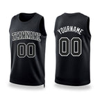 Custom Black White Authentic Throwback Basketball Jersey