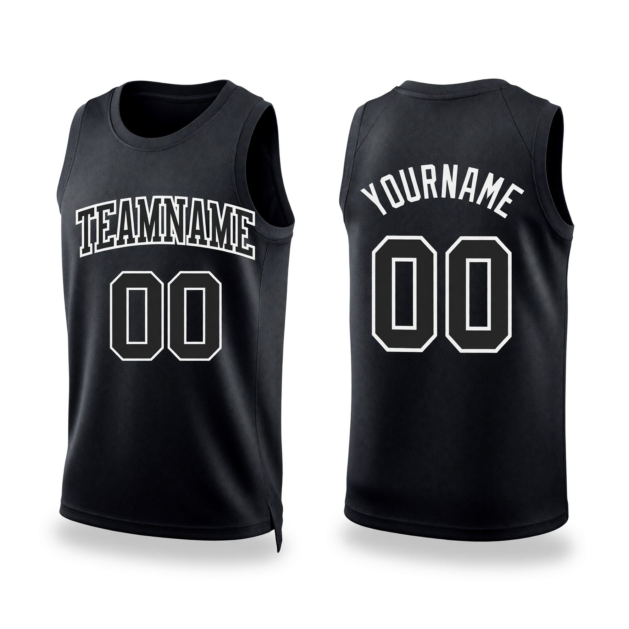 Custom Black White Authentic Throwback Basketball Jersey