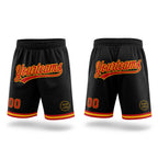 Custom Black Red-Gold Authentic Throwback Basketball Shorts