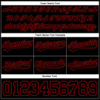 Custom Black Red Authentic Throwback Basketball Shorts photo 2
