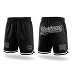 Custom Black White Authentic Throwback Basketball Shorts