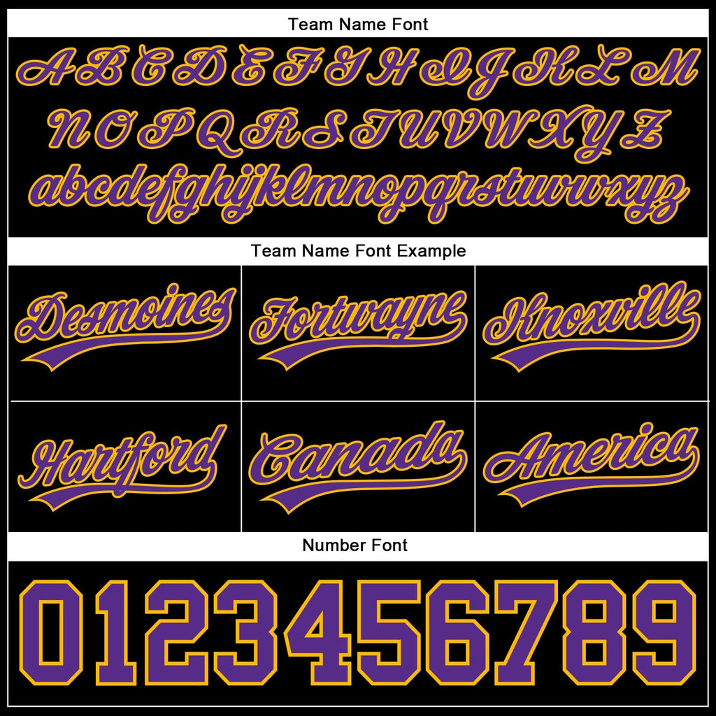 Custom Black Purple-Gold Authentic Throwback Basketball Shorts photo 2