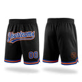 Custom Black Royal-Orange Authentic Throwback Basketball Shorts