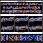 Custom Black Royal-Orange Authentic Throwback Basketball Shorts photo 2