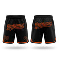 Custom Black Orange Authentic Throwback Basketball Shorts
