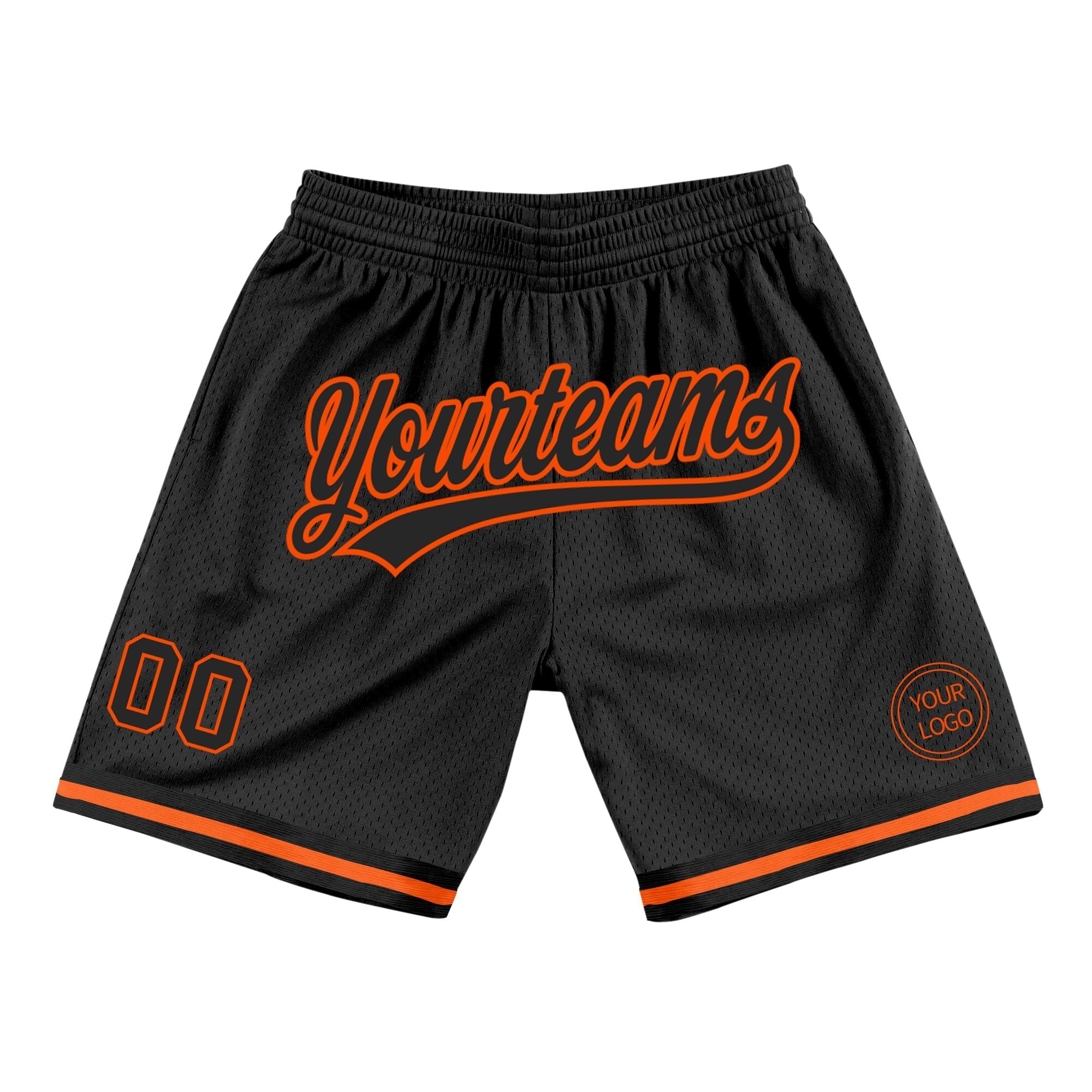 Custom Black Orange Authentic Throwback Basketball Shorts photo 1