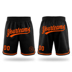 Custom Black Orange Authentic Throwback Basketball Shorts