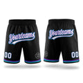 Custom Black White Purple-Teal Authentic Throwback Basketball Shorts