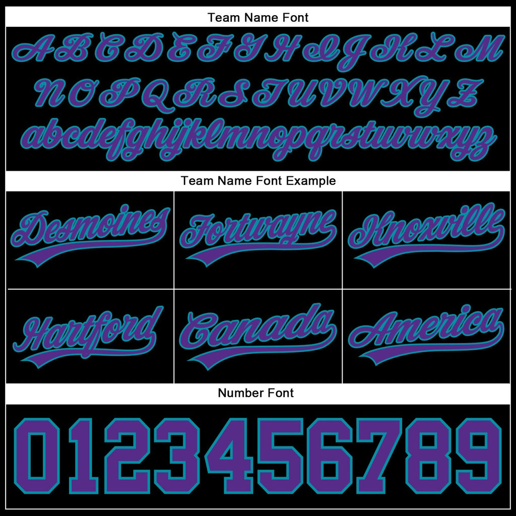 Custom Black Purple-Teal Authentic Throwback Basketball Shorts photo 2
