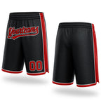 Custom Black Red-White Authentic Basketball Shorts