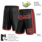 Custom Black Red-White Authentic Basketball Shorts photo 2