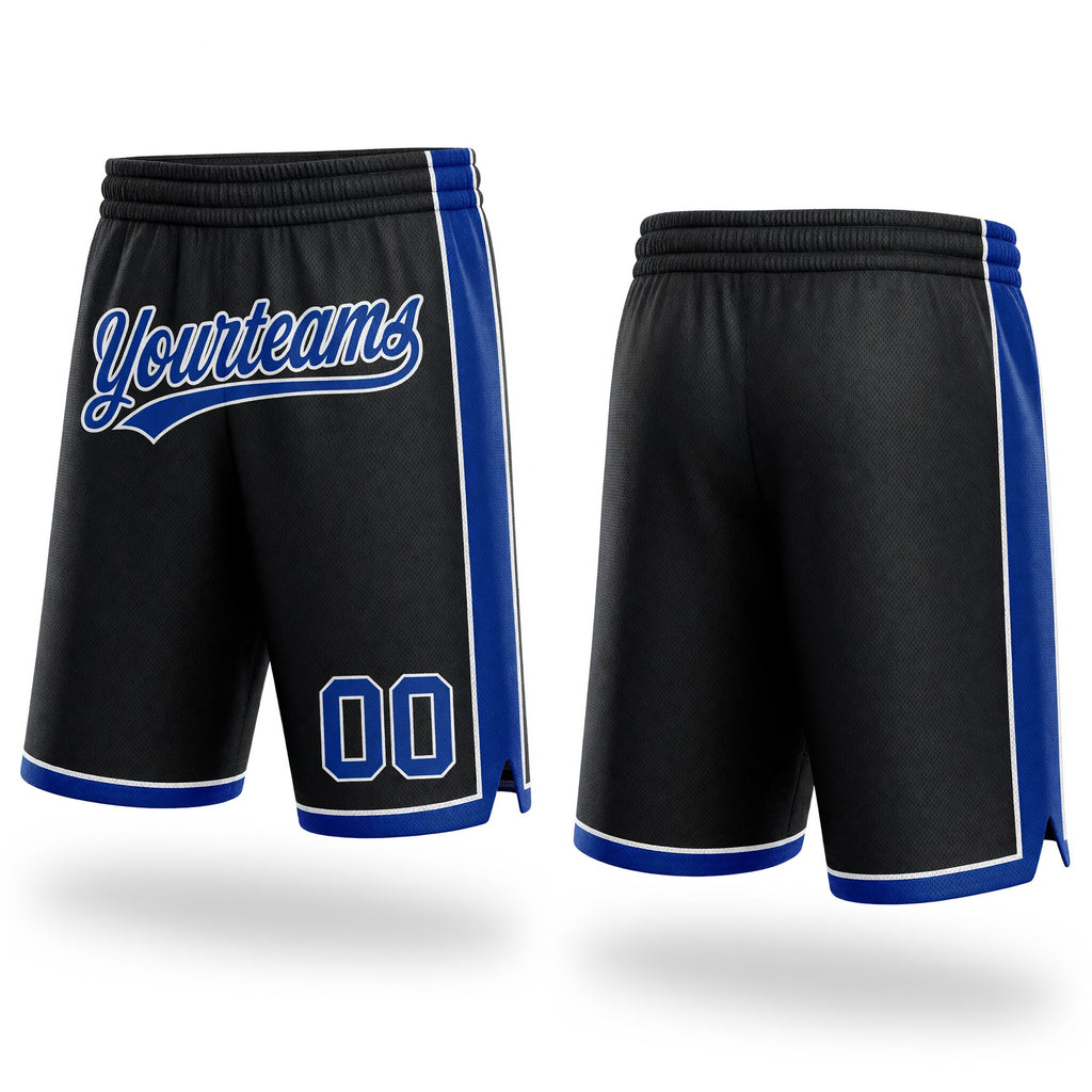 Custom Black Royal-White Authentic Basketball Shorts