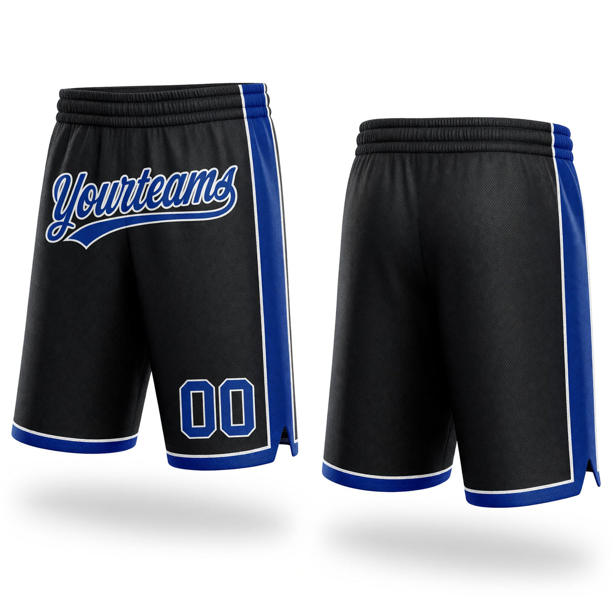 Custom Black Royal-White Authentic Basketball Shorts